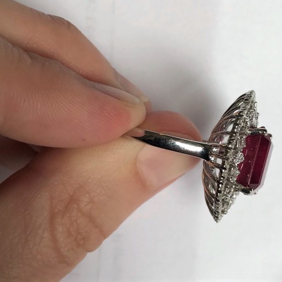 SOLD 14K Gold 9.64tcw. Ruby and Diamond Ring - Picture 11 of 17